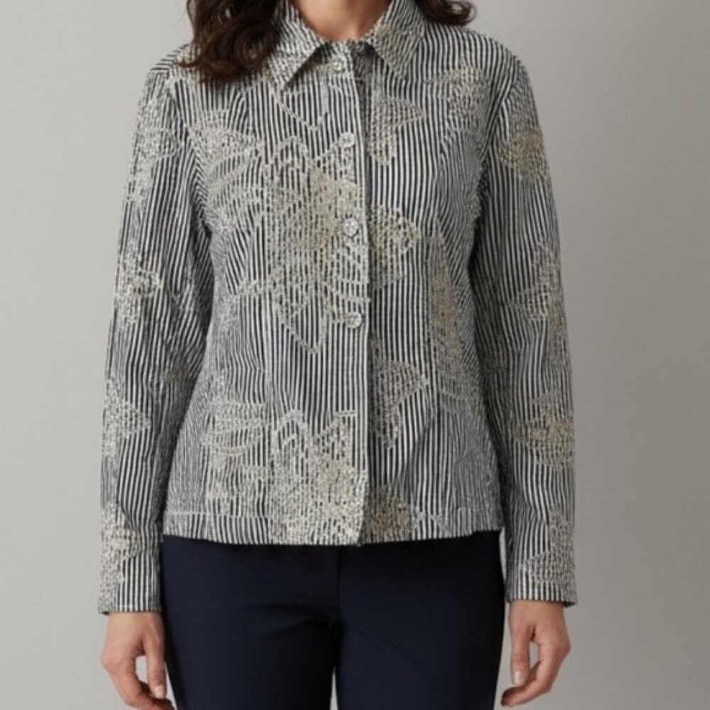Striped Embroidered Jacket